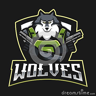 Wolves esport logo Vector Illustration