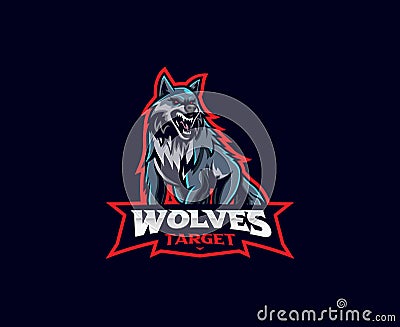Wolves mascot logo design Vector Illustration