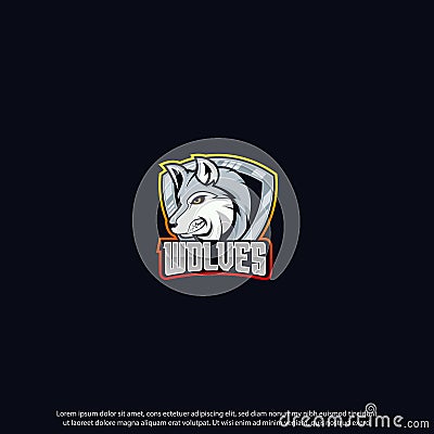 Wolf vector mascot logo design with modern illustration concept style for badge, emblem and tshirt printing. angry wolf Stock Photo