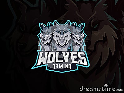 Wolves mascot sport logo design Vector Illustration