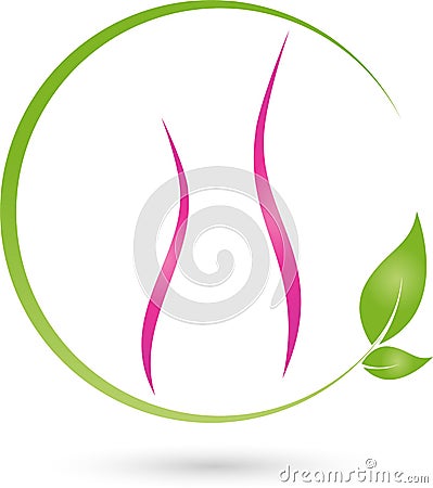 Woman, abstract, naturopath and orthopedic logo Stock Photo