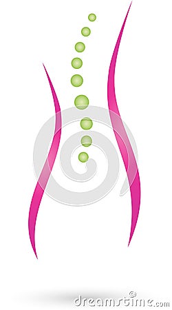 Woman, abstract, spine, orthopedics logo Stock Photo