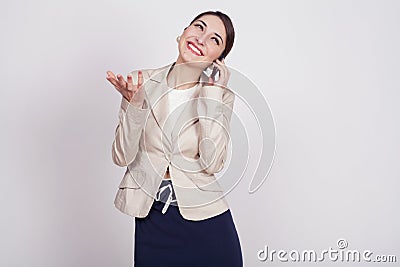 Woman with active expressions Stock Photo