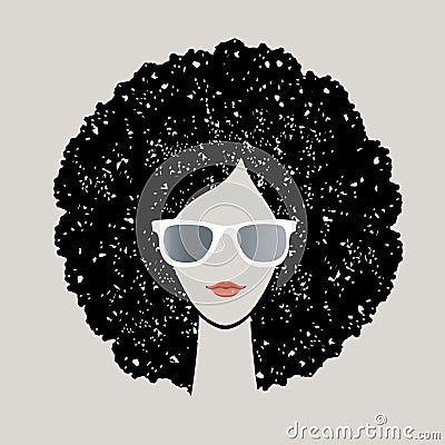 Woman with afro Hair Vector Illustration