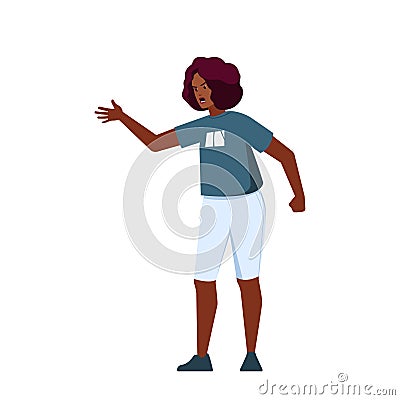 Woman Aggressive Shouting. Female Character Shout, Using A Confrontational And Intimidating Tone Vector Illustration