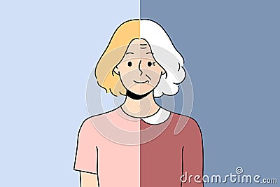 Woman aging process Vector Illustration