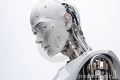 Woman AI Robot with Astounding Technological Capabilities Creating Advanced System Capable of Performing Intelligent Tasks Stock Photo