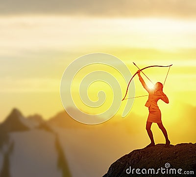 Woman aiming her goal Editorial Stock Photo