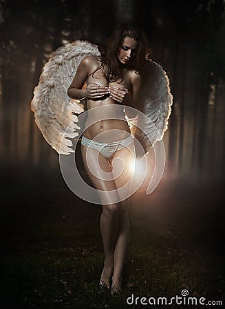 Woman-angel Stock Photo