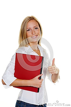 Woman with application folders Stock Photo