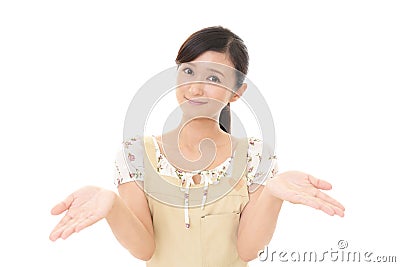 Woman in an apron Stock Photo