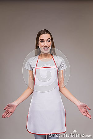 Woman in an apron Stock Photo