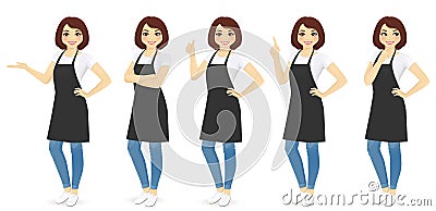 Woman in apron Vector Illustration