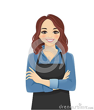 Woman in apron Vector Illustration