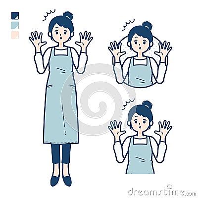 Simple apron woman_surprise Vector Illustration