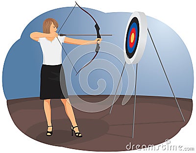 Woman archer Vector Illustration