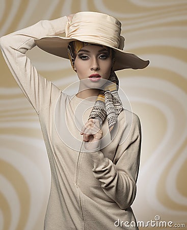 Woman with aristocratic fashion style Stock Photo