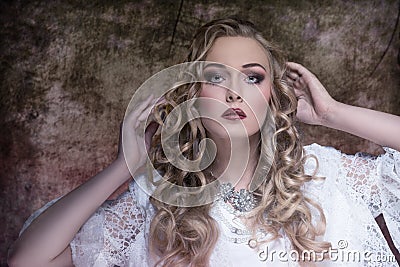 Woman with aristocratic style Stock Photo