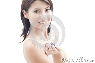 Woman with aromatic balls for bath Stock Photo