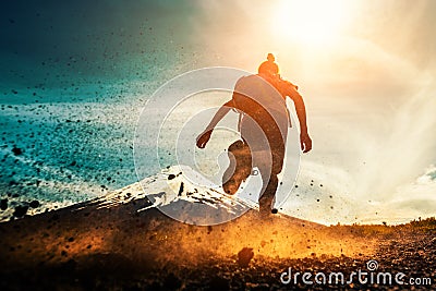 Woman athlete runs Stock Photo