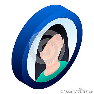 Woman avatar icon, isometric style Vector Illustration