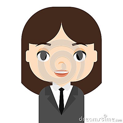 Woman Avatar with Smiling face. Female Cartoon Character. Businesswoman. Beautiful People Icon. Vector Illustration