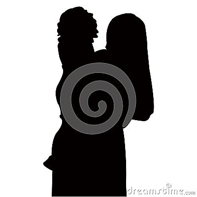 A woman and baby, body part silhouette vector Vector Illustration