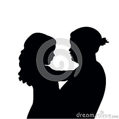 A woman and baby, body part silhouette vector Vector Illustration