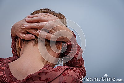 Portrait of white woman Stock Photo