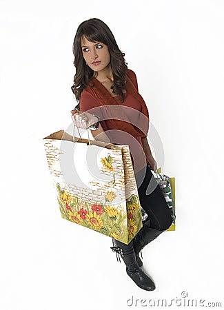 Woman with bags Stock Photo
