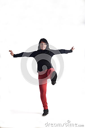 Woman with a balance Stock Photo