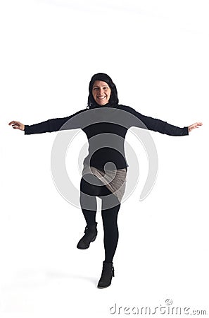 Woman with a balance Stock Photo