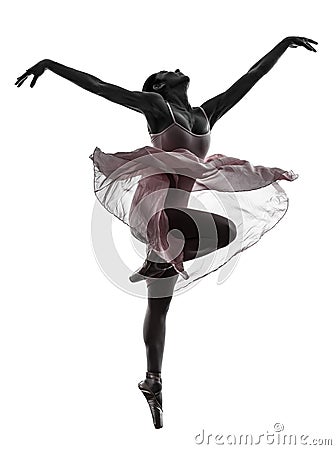 Woman ballerina ballet dancer dancing silhouette Stock Photo