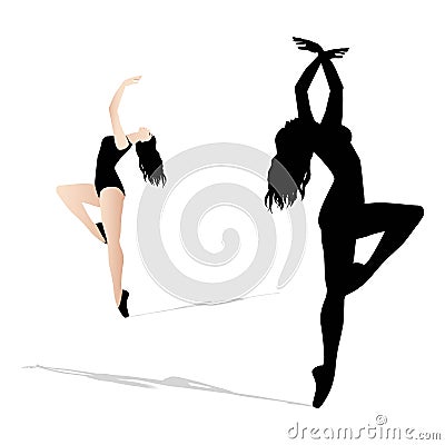 Woman ballet dancing Vector Illustration