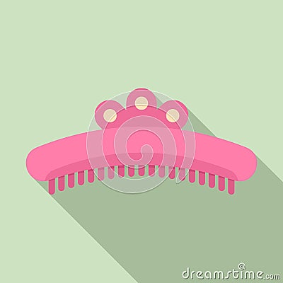 Woman barrette icon, flat style Vector Illustration