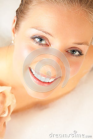 Woman in bath Stock Photo