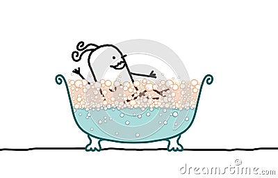 Woman in a bath Vector Illustration