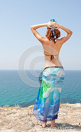 Woman on the beach Stock Photo