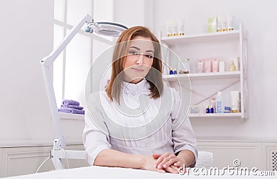 Woman beautician doctor at work in spa center Stock Photo