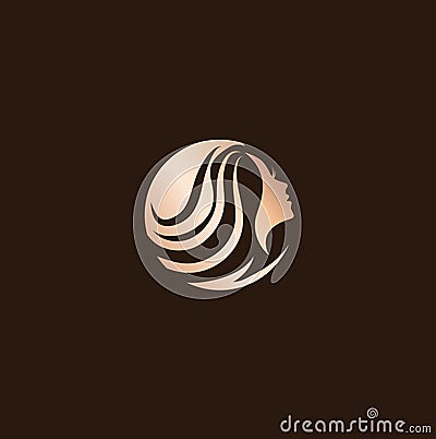 Woman Beauty Hair Salon Logo Design Vector Illustration