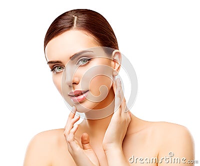 Woman Beauty Makeup, Natural Face Make Up, Body Skin Care Stock Photo