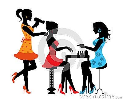 Woman in a beauty salon Vector Illustration