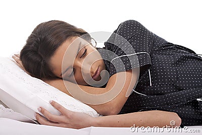 Woman in bed Stock Photo