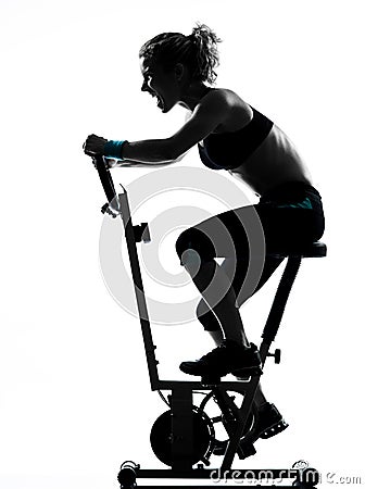 Woman biking workout fitness posture Stock Photo