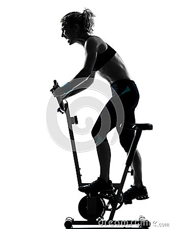 Woman biking workout fitness posture Stock Photo