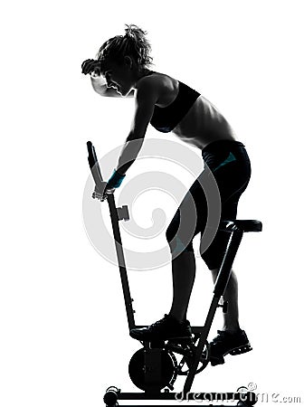 Woman biking workout fitness posture Stock Photo