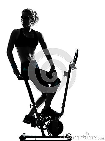 Woman biking workout fitness posture Stock Photo