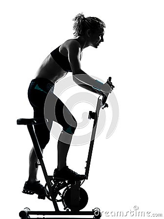 Woman biking workout fitness posture Stock Photo