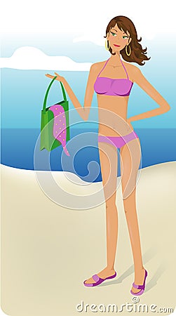 Woman in bikini Vector Illustration