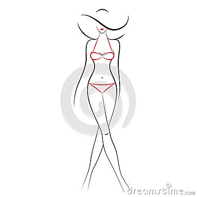 Woman in bikini Vector Illustration